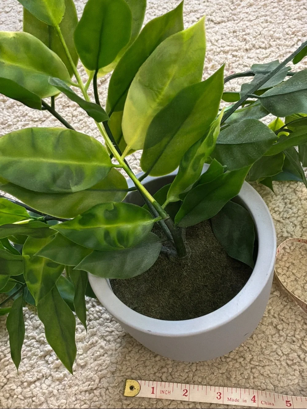 Green Artificial Hanging Pothos in White Planter by